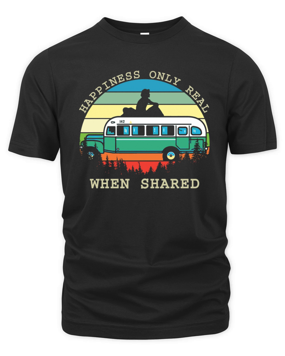 Happiness only real when shared vintage Organic Unisex T-shirt
