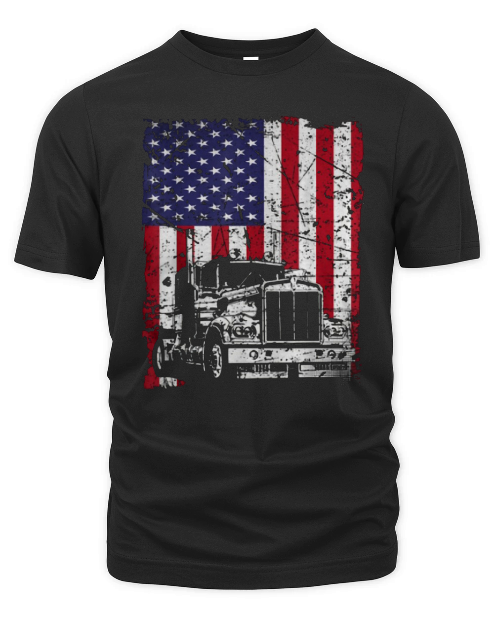 Vintage Truck Driver American Flag Trucker shirt Organic Unisex T-shirt