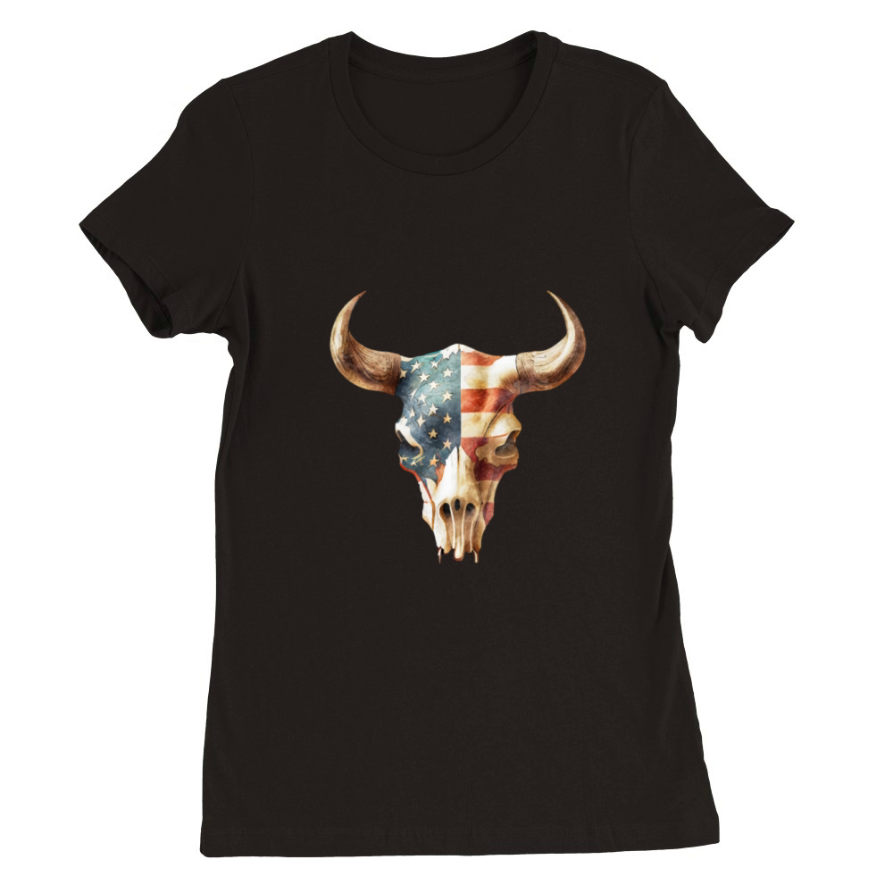 Cow Skull Gift Premium Womens Crewneck T-shirt