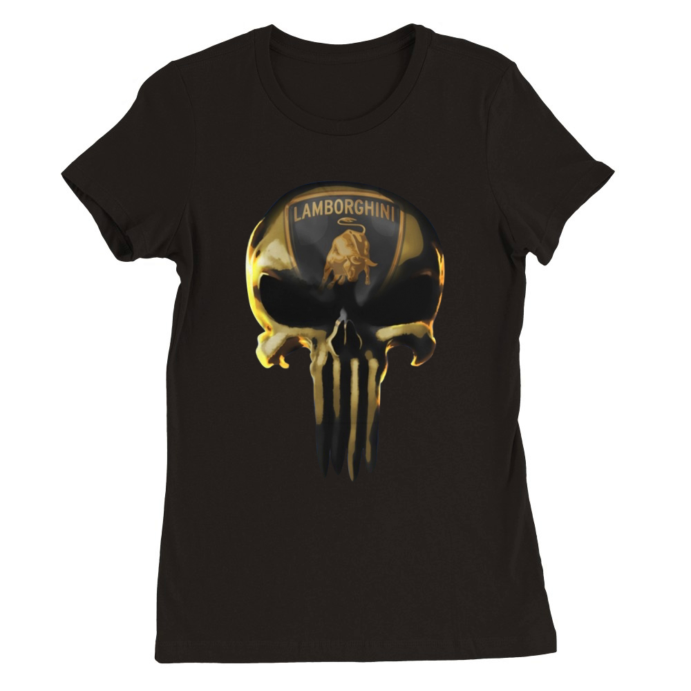 Lamborghini Skull V1 T-shirt, Hoodies and More Premium Womens Crewneck T-shirt