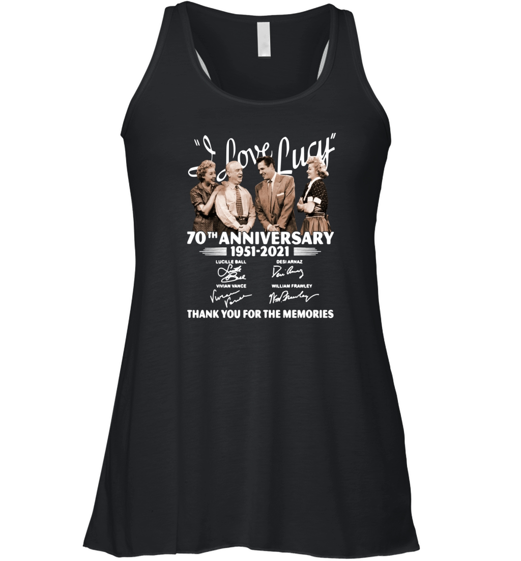 I Love Lucy 70th anniversary 1951 2021 thank you for the memories signatures Women's Flowy Tank Top