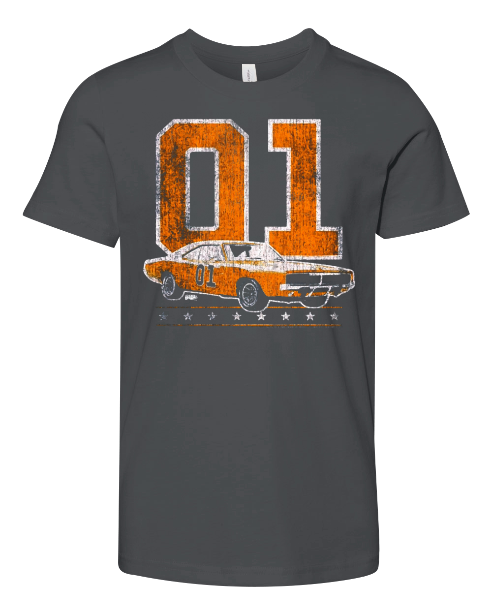 DUKES OF HAZZARD GENERAL LEE 2 COLOR VINTAGE ON ORANGE Youth Unisex Jersey Tee