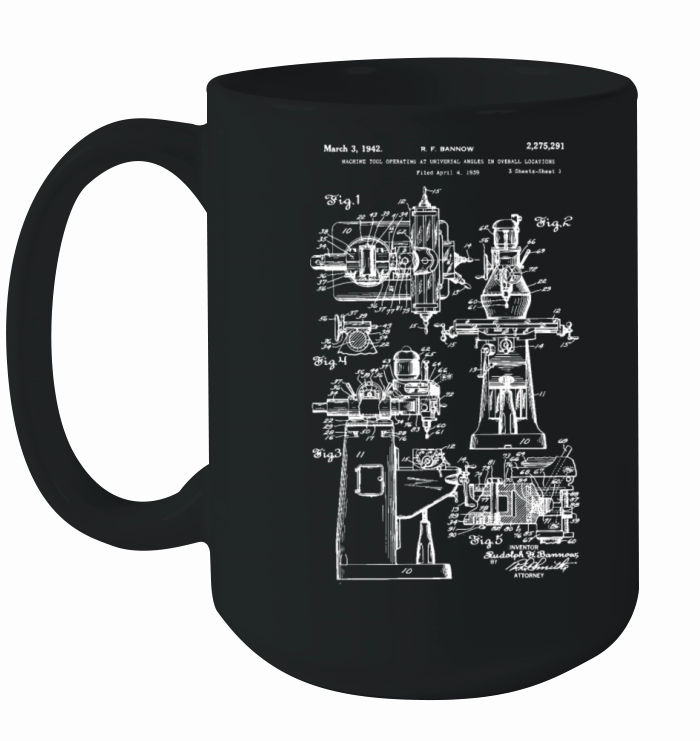 Bridgeport Milling Machine Patent 1942 Ceramic Mug