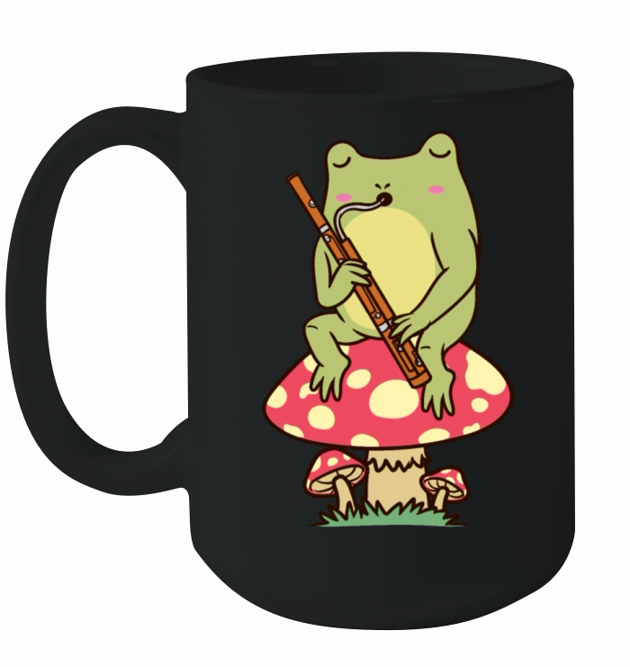 Frog On Mushroom Bassoon Player Bassoonist Ceramic Mug