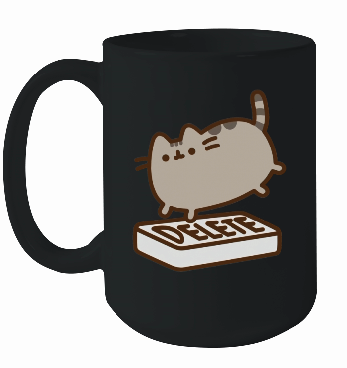 Pusheen Delete Button T-Shirt Ceramic Mug