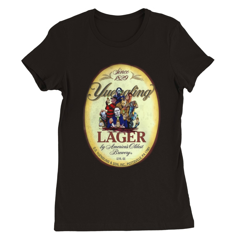 Horror characters Yuengling Lager by America’s Oldest Brewery shirt Premium Womens Crewneck T-shirt