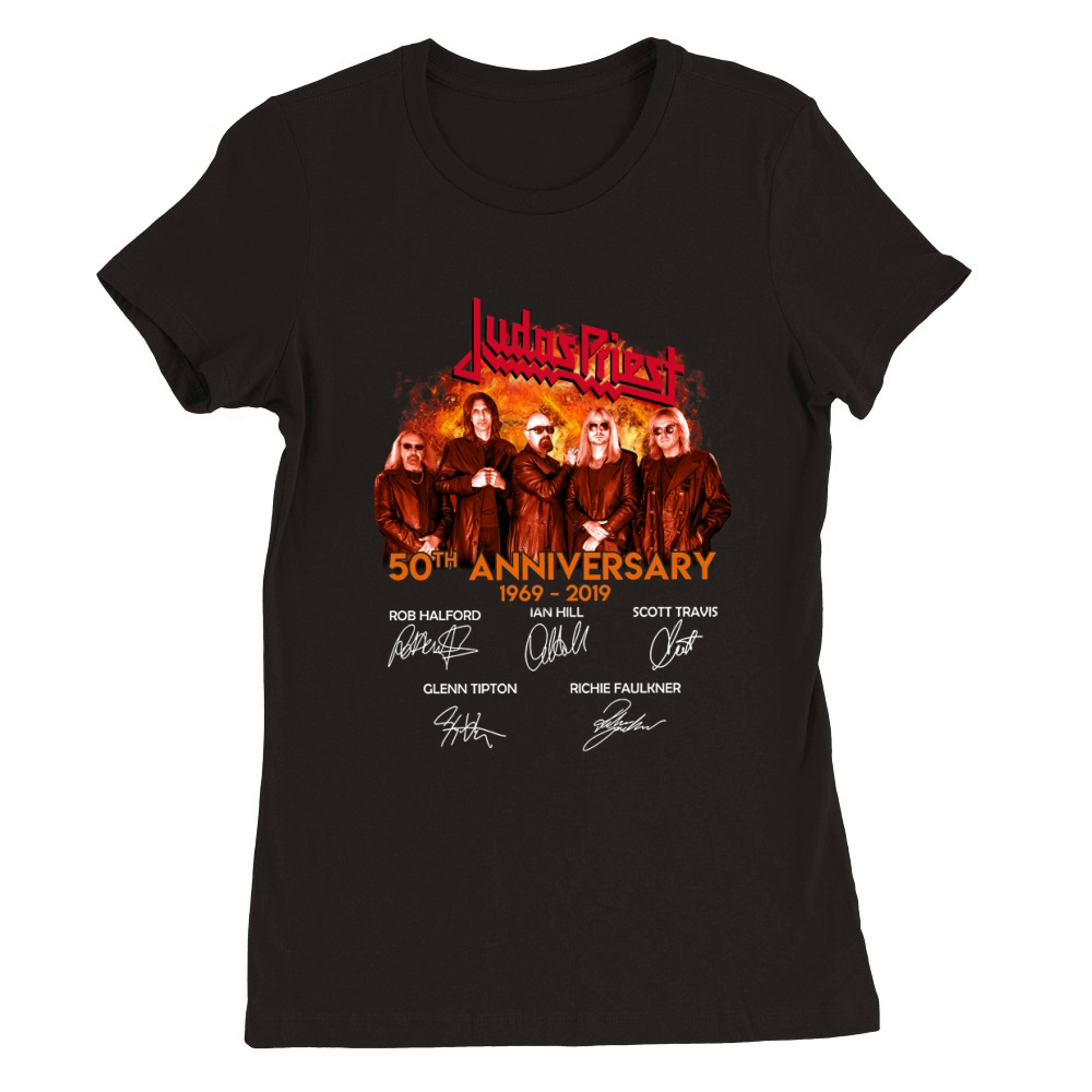 Judas Priest 50th anniversary 1969-2019 signatures shirt Premium Womens Crewneck T-shirt