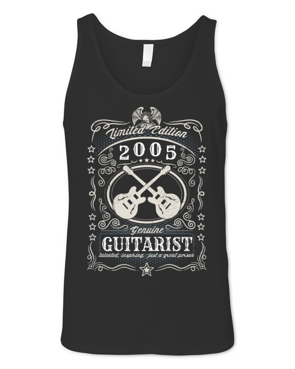 Vintage 2005 Guitarist Birthday Gift Guitar Player Unisex Jersey Tank