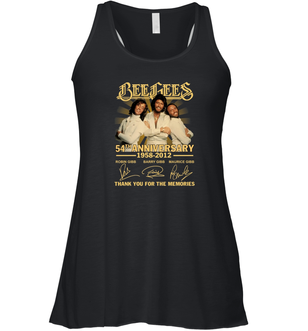 Bee gees 54th anniversary 1958 2012 thank you for the memories signatures Women's Flowy Tank Top