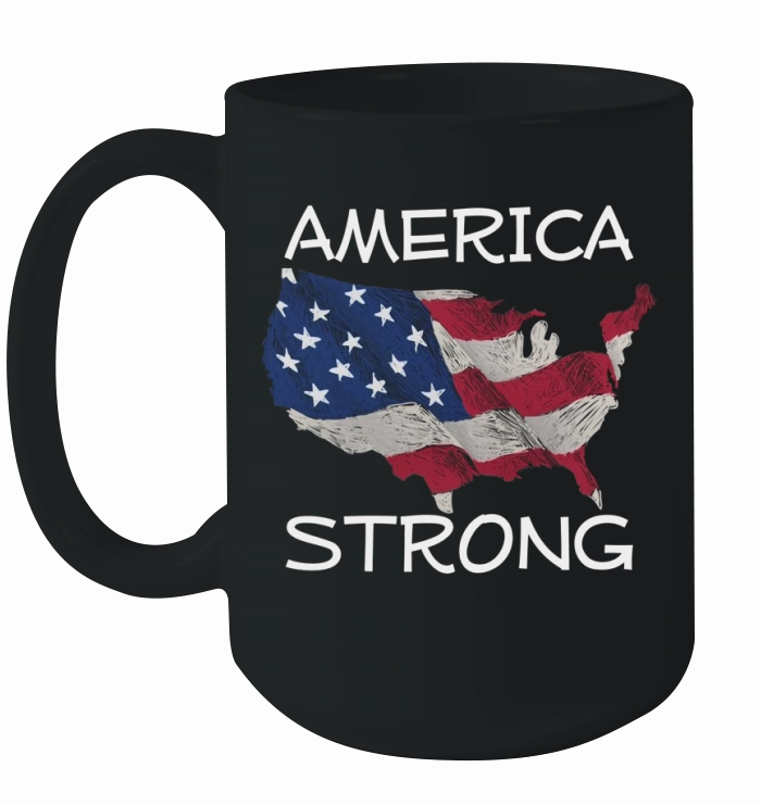 America Strong Patriotic America Flag T-Shirt Ceramic Mug