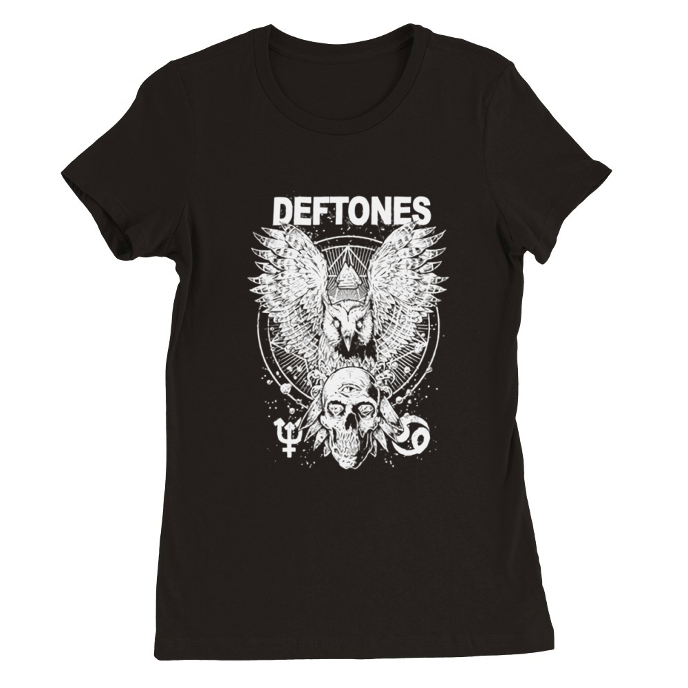 Deftones  Owl and Skull Premium Womens Crewneck T-shirt