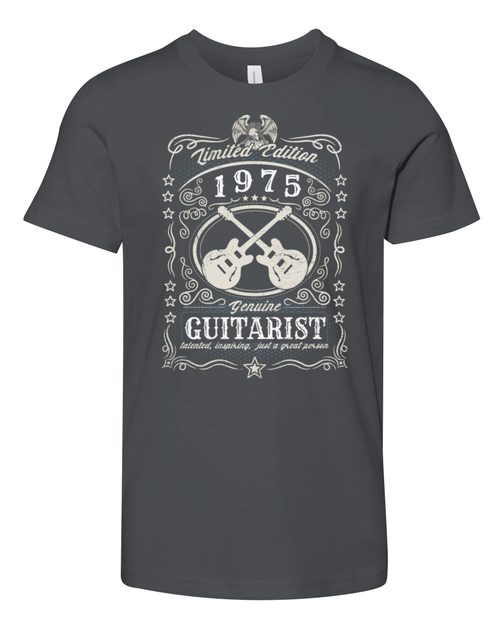 Vintage 1975 Guitarist Birthday Gift Guitar Player Youth Unisex Jersey Tee