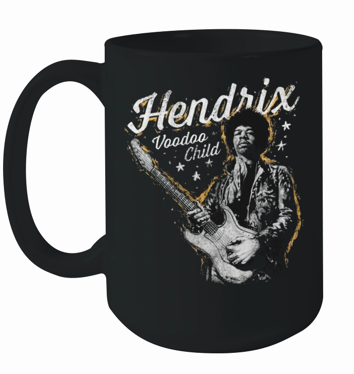 Jimi Hendrix Distressed Voodoo Child Vintage Graphic T-Shirt Ceramic Mug
