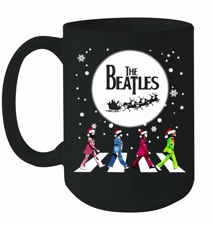 The Beatles Abbey Road Santa Christmas shirt Ceramic Mug