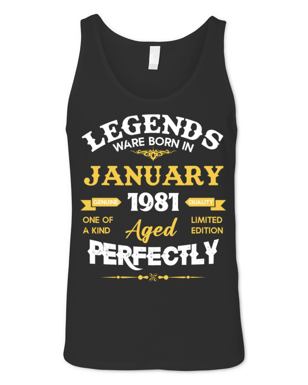 January 1981 Vintage Birthday Present Unisex Jersey Tank