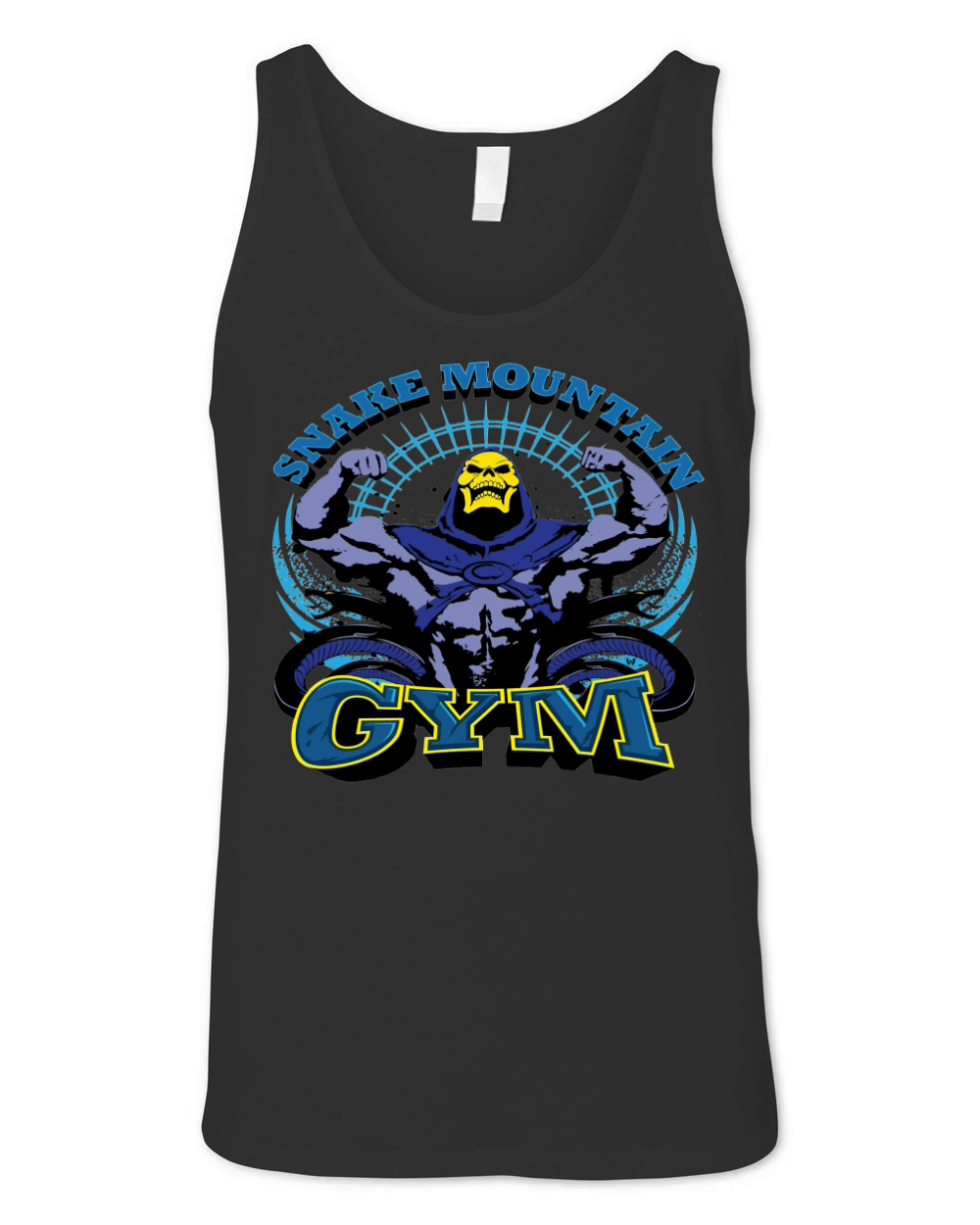 SNAKE MOUNTAIN GYM SKELETOR HE MAN MASTER OF THE UNIVERSE SKULL SNAKE GYM MOUNTAIN Unisex Jersey Tank