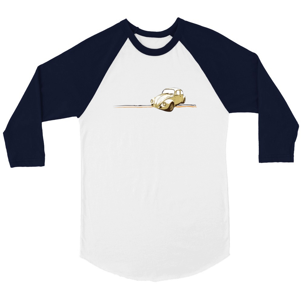 Vw Vintage Beetle Unisex ¾ sleeve Raglan T-shirt