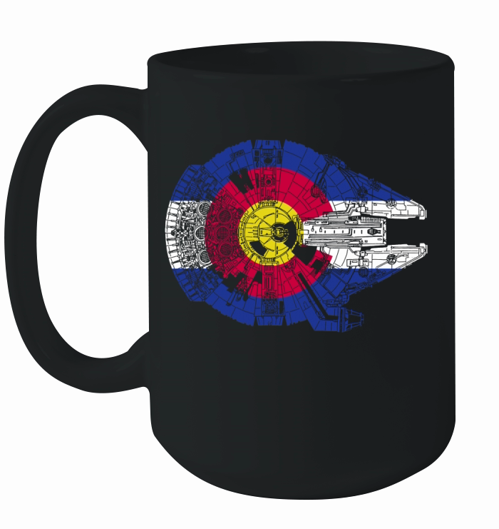 Colorado Flag and The Millennium Falcon Ceramic Mug