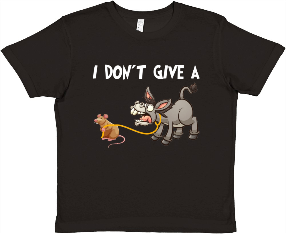 I Don’t Give A Rats Ass Mouse Walking Donkey Funny Premium Kids Crewneck T-shirt