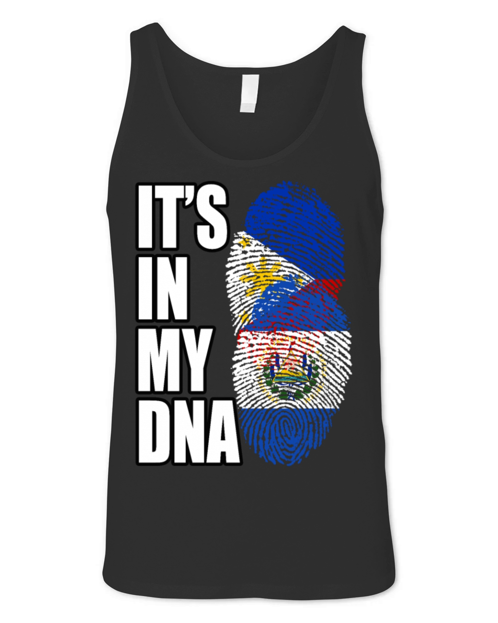 Salvadoran And Filipino Mix Heritage DNA Flag Unisex Jersey Tank
