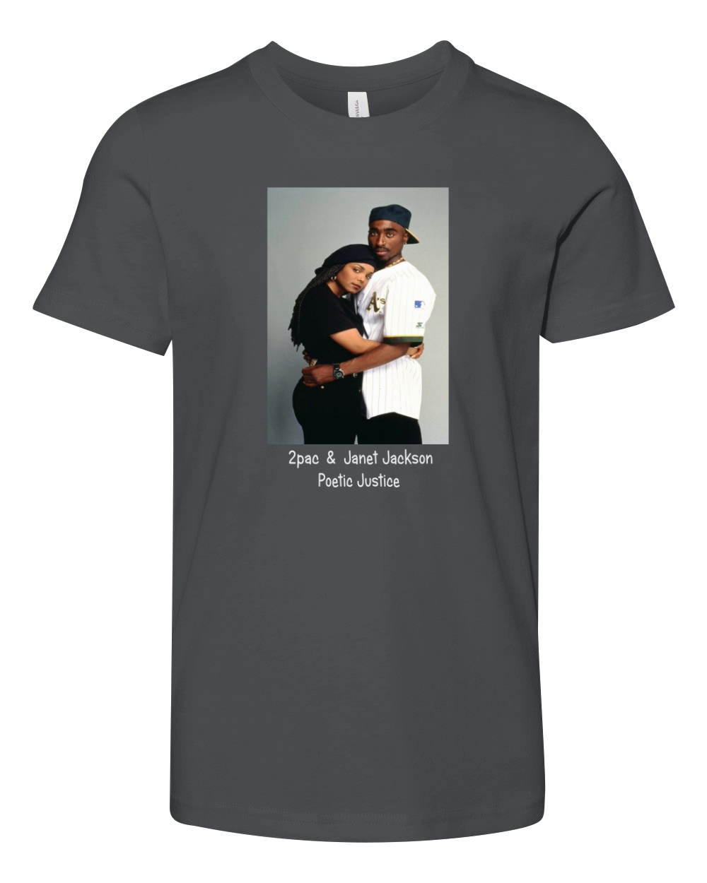TUPAC 2PAC & JANET JACKSON POETIC JUSTICE Youth Unisex Jersey Tee