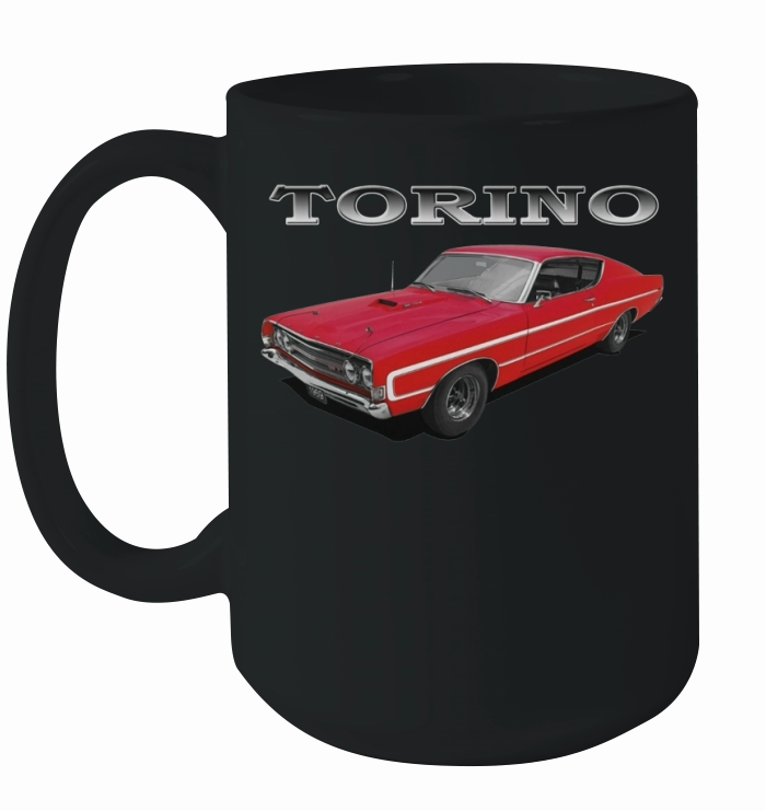 1969 Ford Torino GT Front Red Ceramic Mug