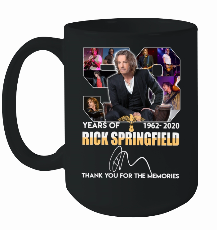 58 Years of Rick Springfield 1962-2020 thank you for memories signature Ceramic Mug