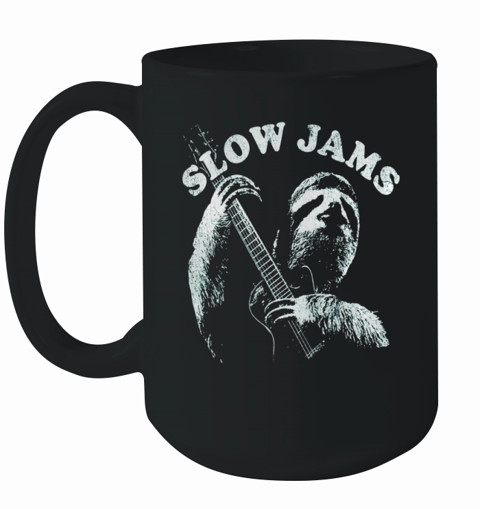 Sloth Playing Guitar Slow Jams Vintage TShirt Ceramic Mug