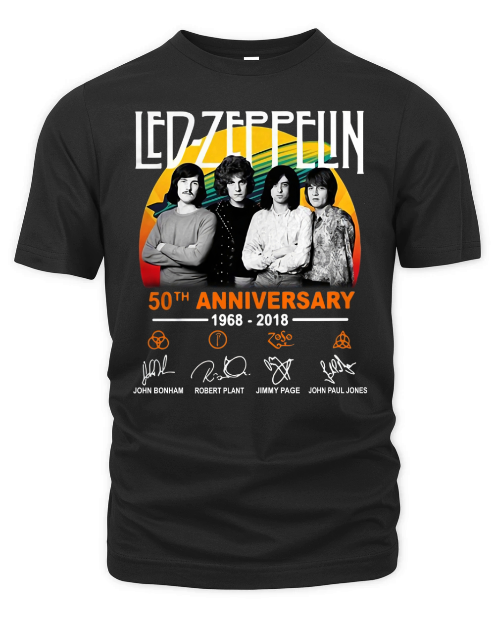 50th Anniversary Led Zeppelin 1968-2018 Signatures shirt Organic Unisex T-shirt