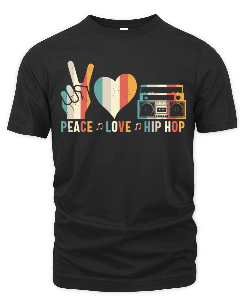 Peace Love Hip Hop Retro Organic Unisex T-shirt