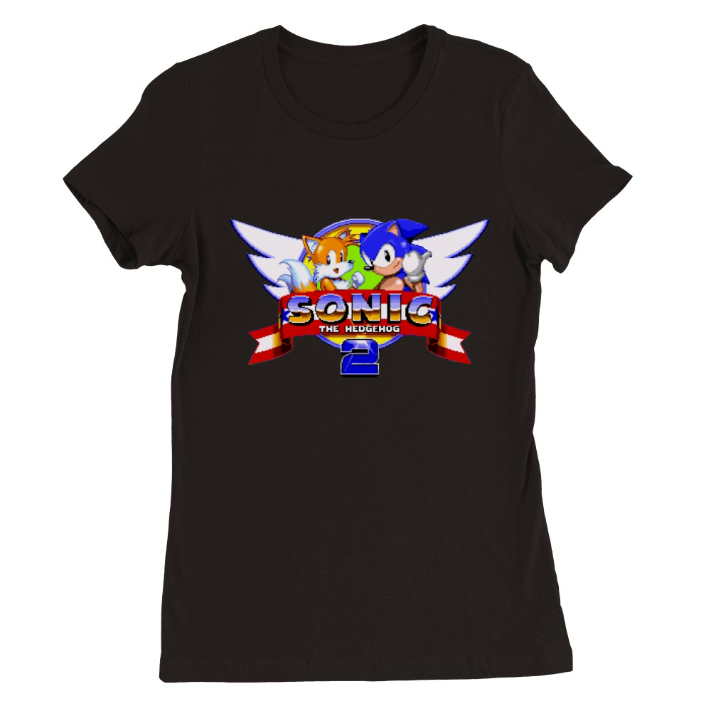 Sonic 2 Title Screen Premium Womens Crewneck T-shirt