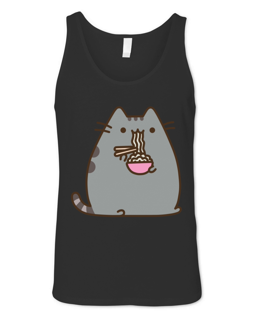 Pusheen The Cat Eating Noodles Unisex Jersey Tank