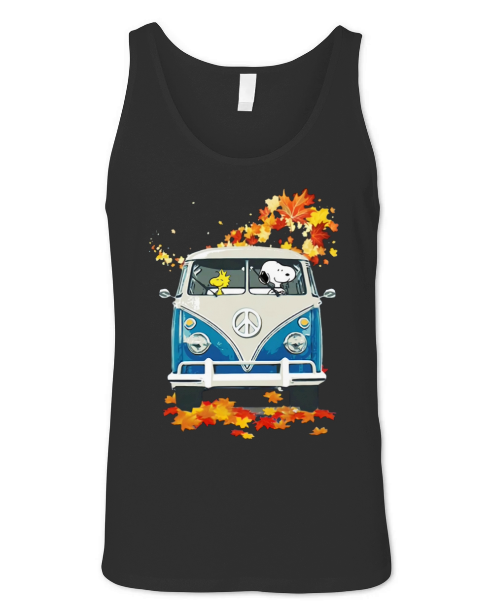 Snoopy And Woodstock VW Volkswagen Hippie Car shirt Unisex Jersey Tank