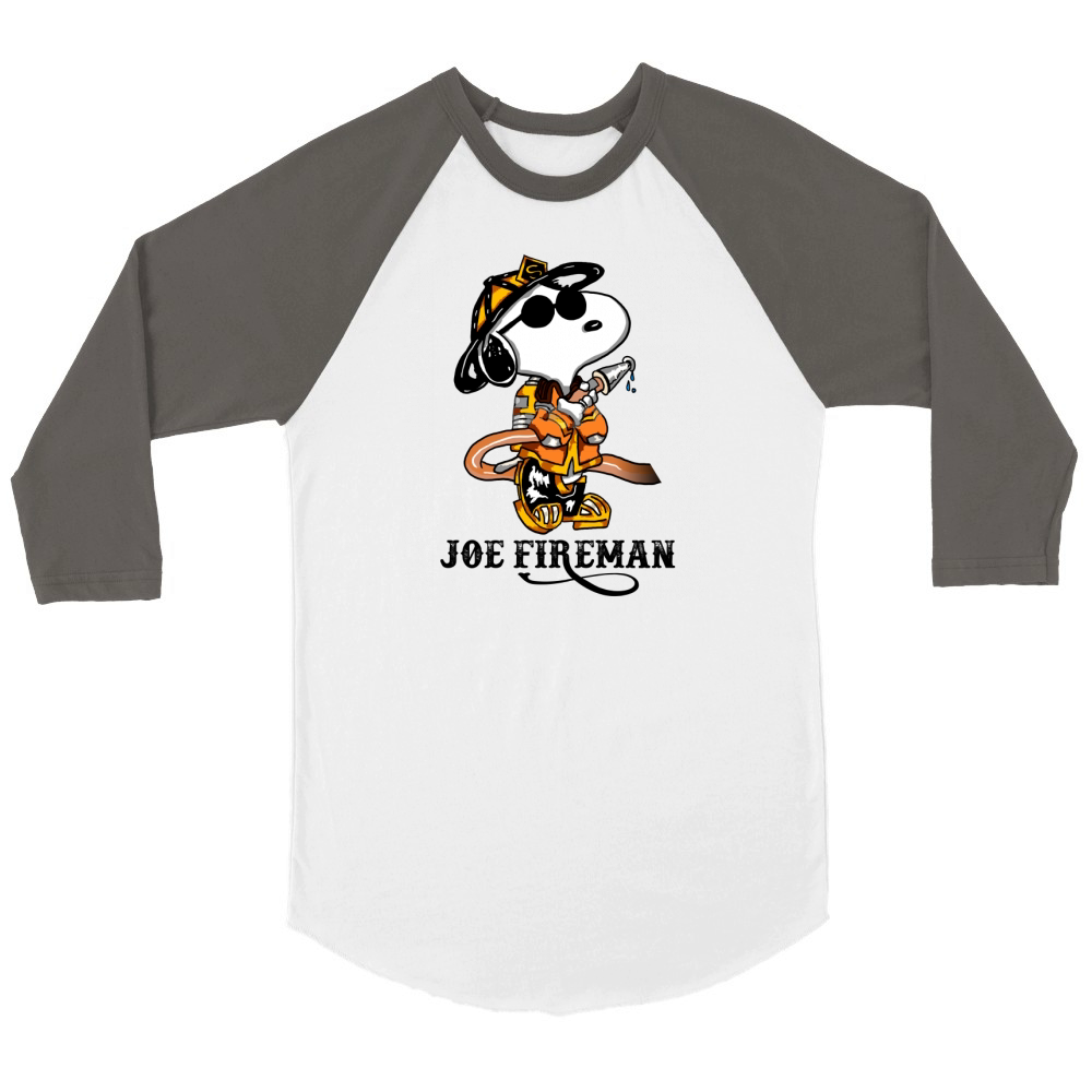 JOE FIREMAN SNOOPY Unisex ¾ sleeve Raglan T-shirt