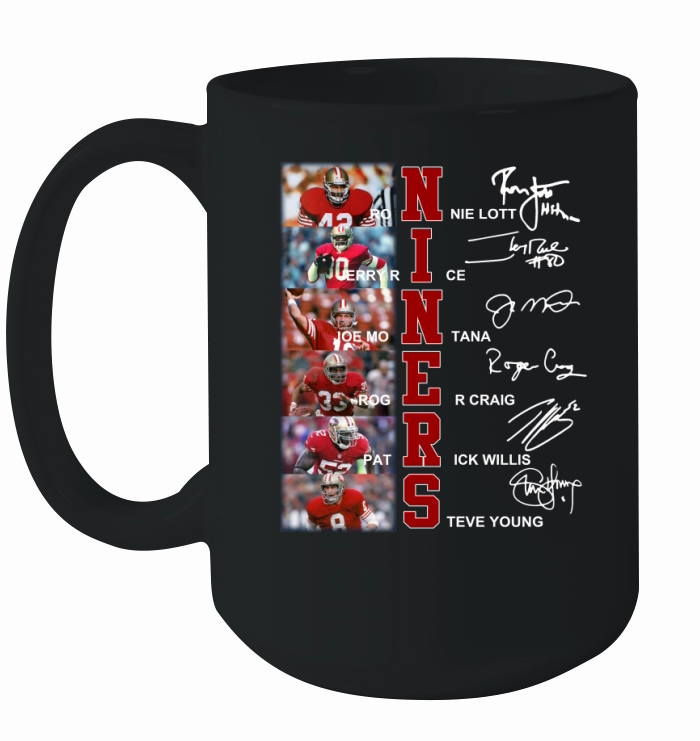 Niners Ronnie Lott Jerry Rice Joe Montana Steve Young Signatures shirt Ceramic Mug