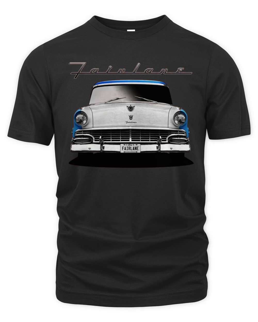 1956 Ford Fairlane Front Blue White Organic Unisex T-shirt
