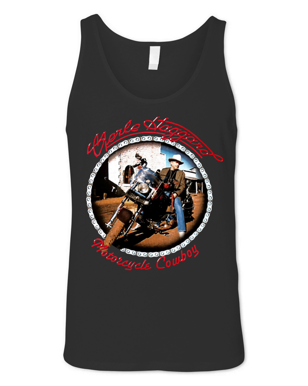 Merle Haggard - Motorcycle Cowboy Unisex Jersey Tank