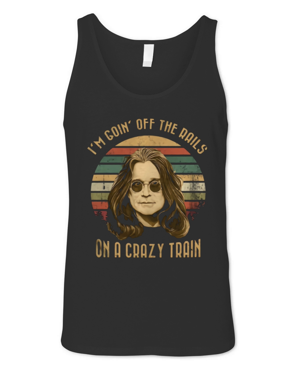 Ozzy Osbourne On A Crazy Train Vintage Unisex Jersey Tank