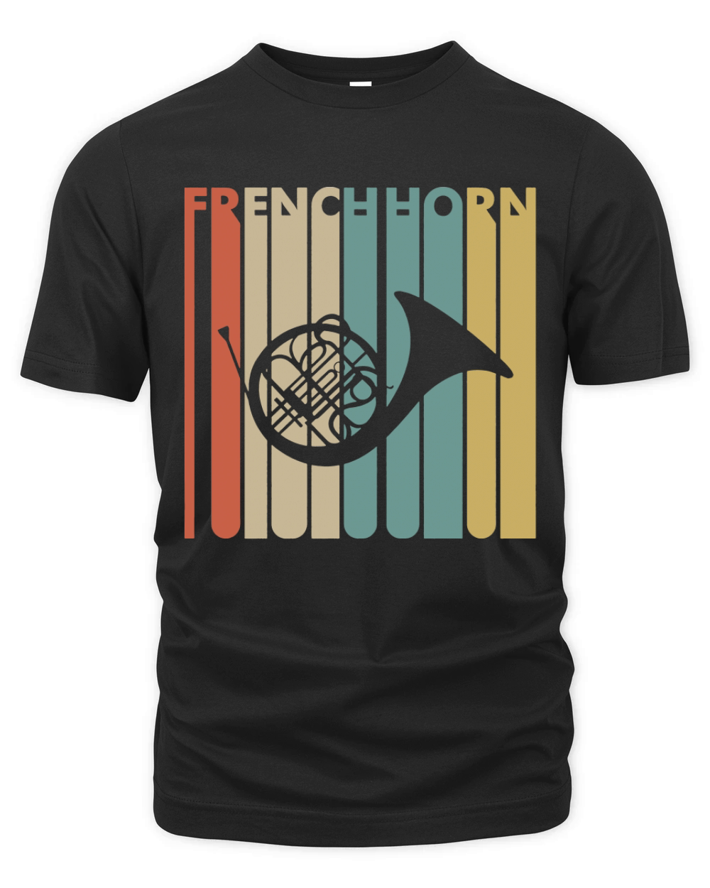 Vintage Style French Horn T shirt Organic Unisex T-shirt