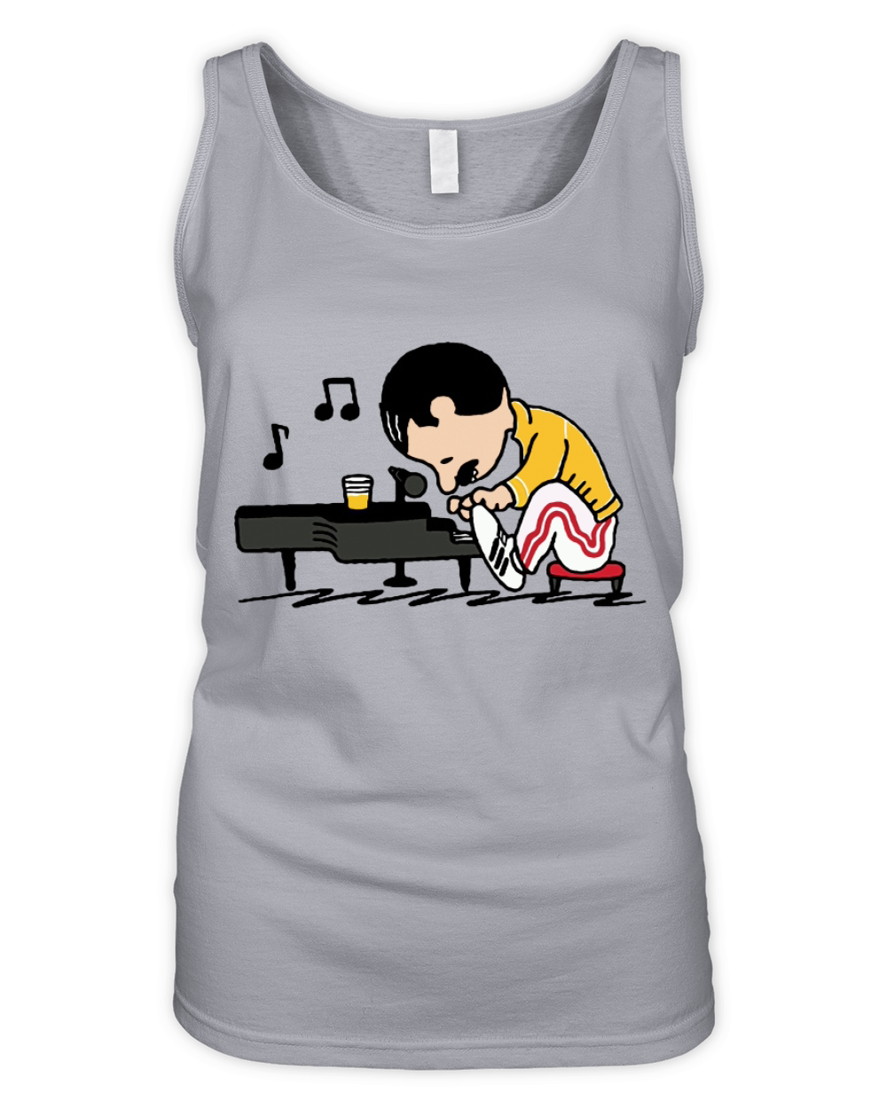 Freddie Mercury in the form of Schroeder playing piano Organic Women's Tank Top
