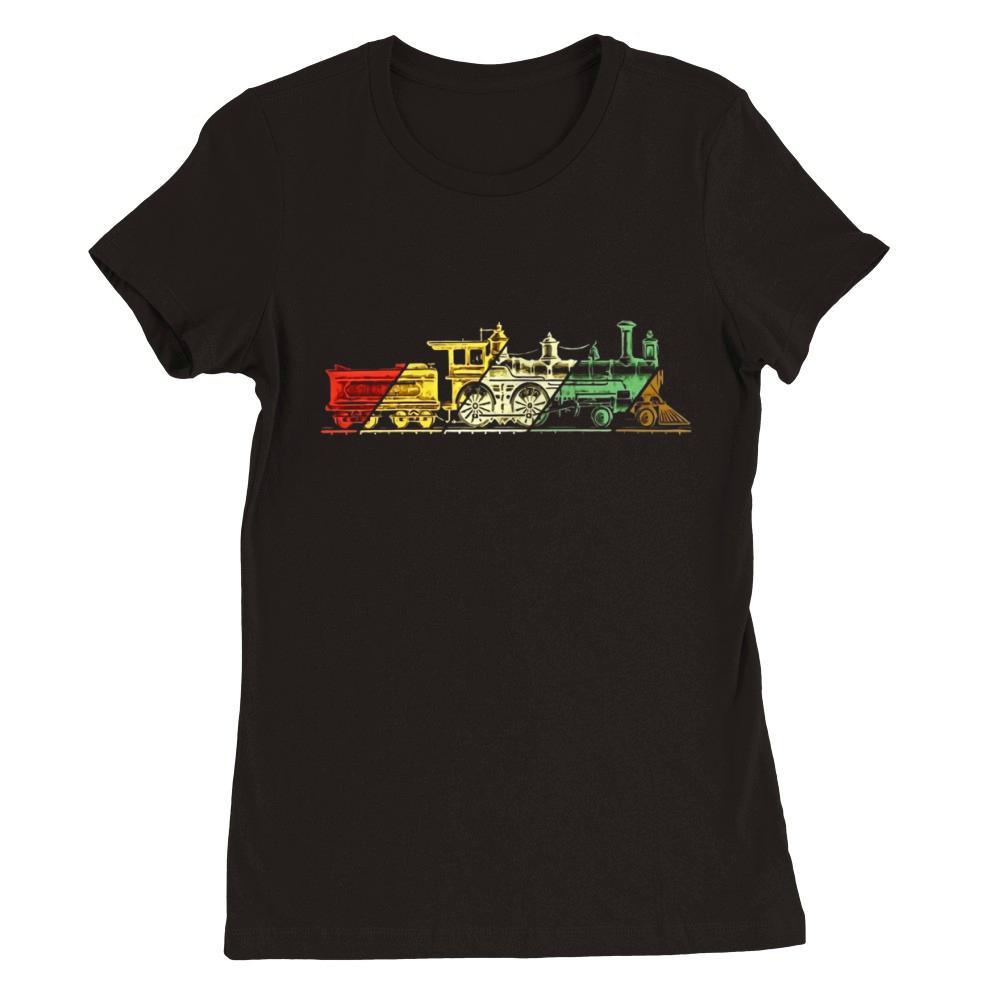 Retro Steam Locomotive Vintage Train Shirt Premium Womens Crewneck T-shirt