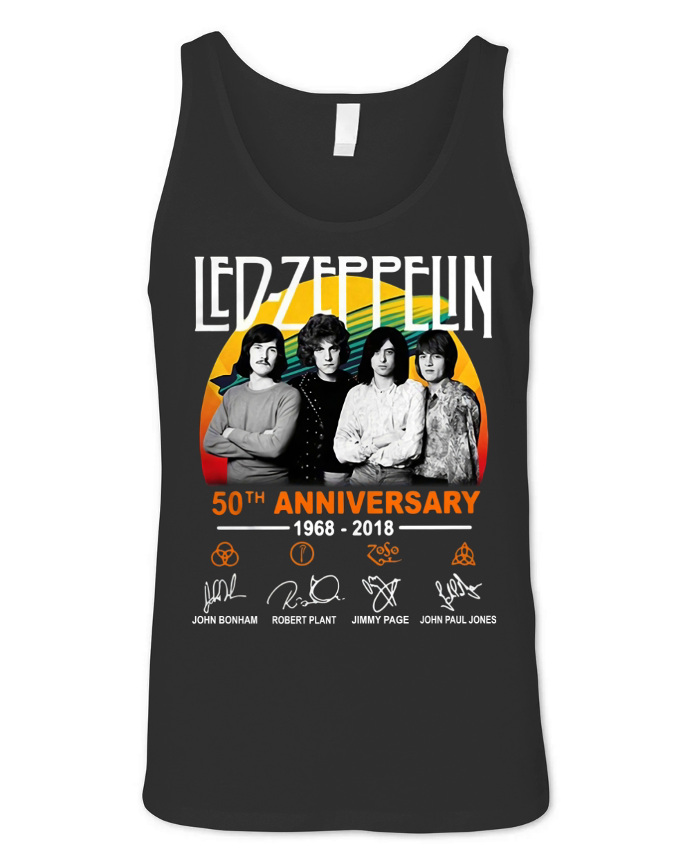 50th Anniversary Led Zeppelin 1968-2018 Signatures shirt Unisex Jersey Tank