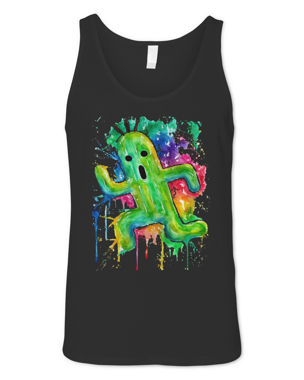 Cute Cactuar Running Watercolor Final fantasy Jonny2may Awesome Unisex Jersey Tank