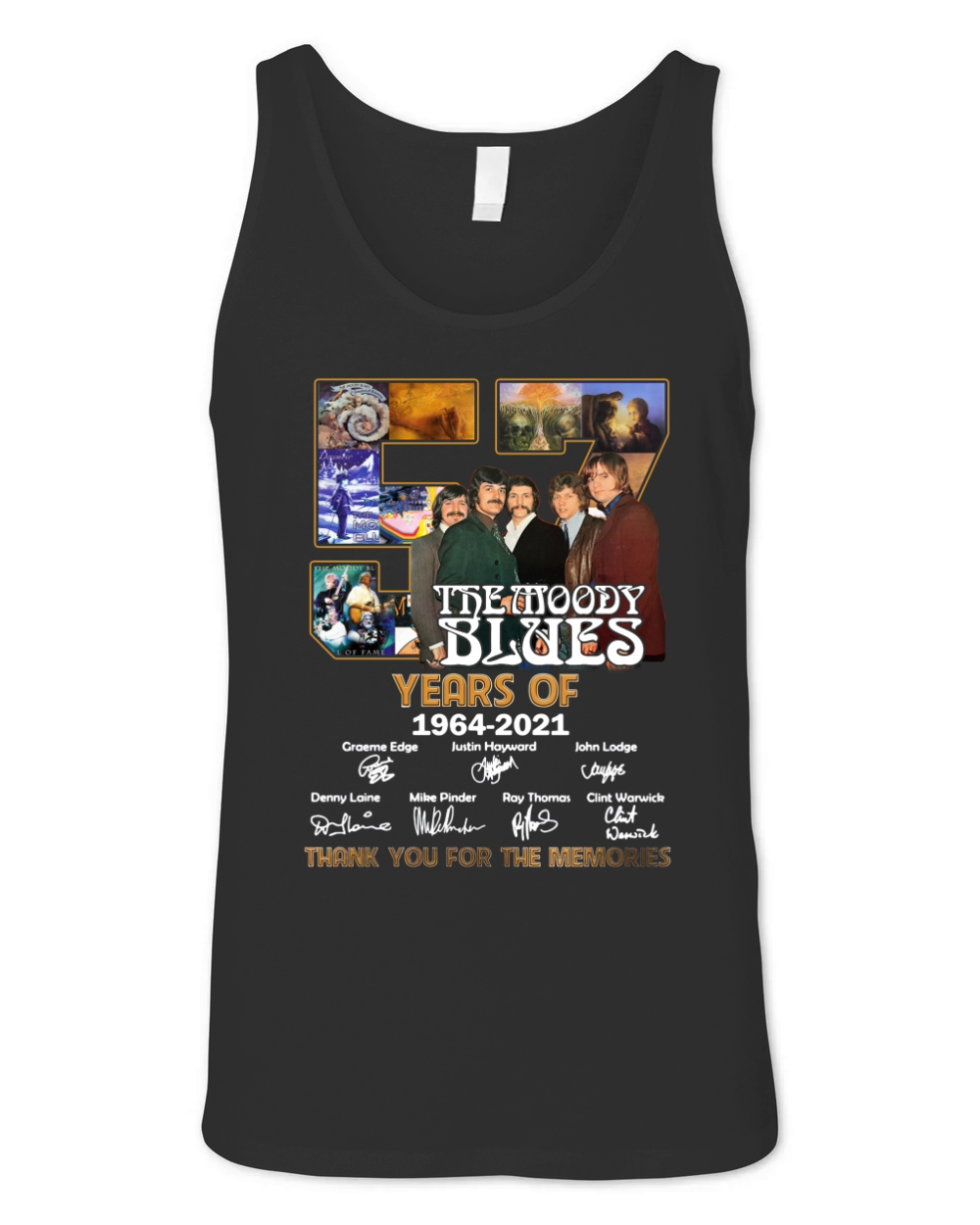 The Moody Blues 57 years of 1964 2021 signatures thank you for the memories Unisex Jersey Tank