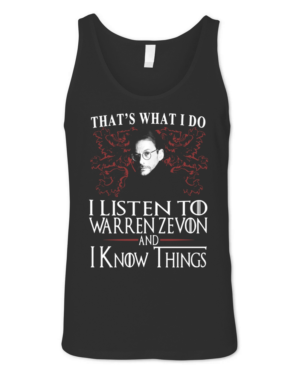 Warren Zevon I KNOW THINGS Unisex Jersey Tank