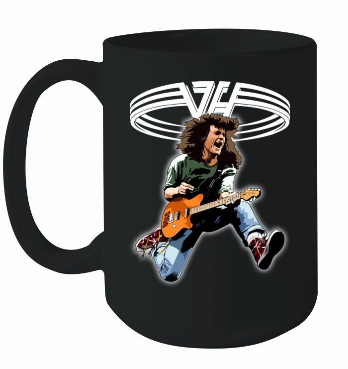 Rip Eddie Van Halen playing Guitar Ceramic Mug