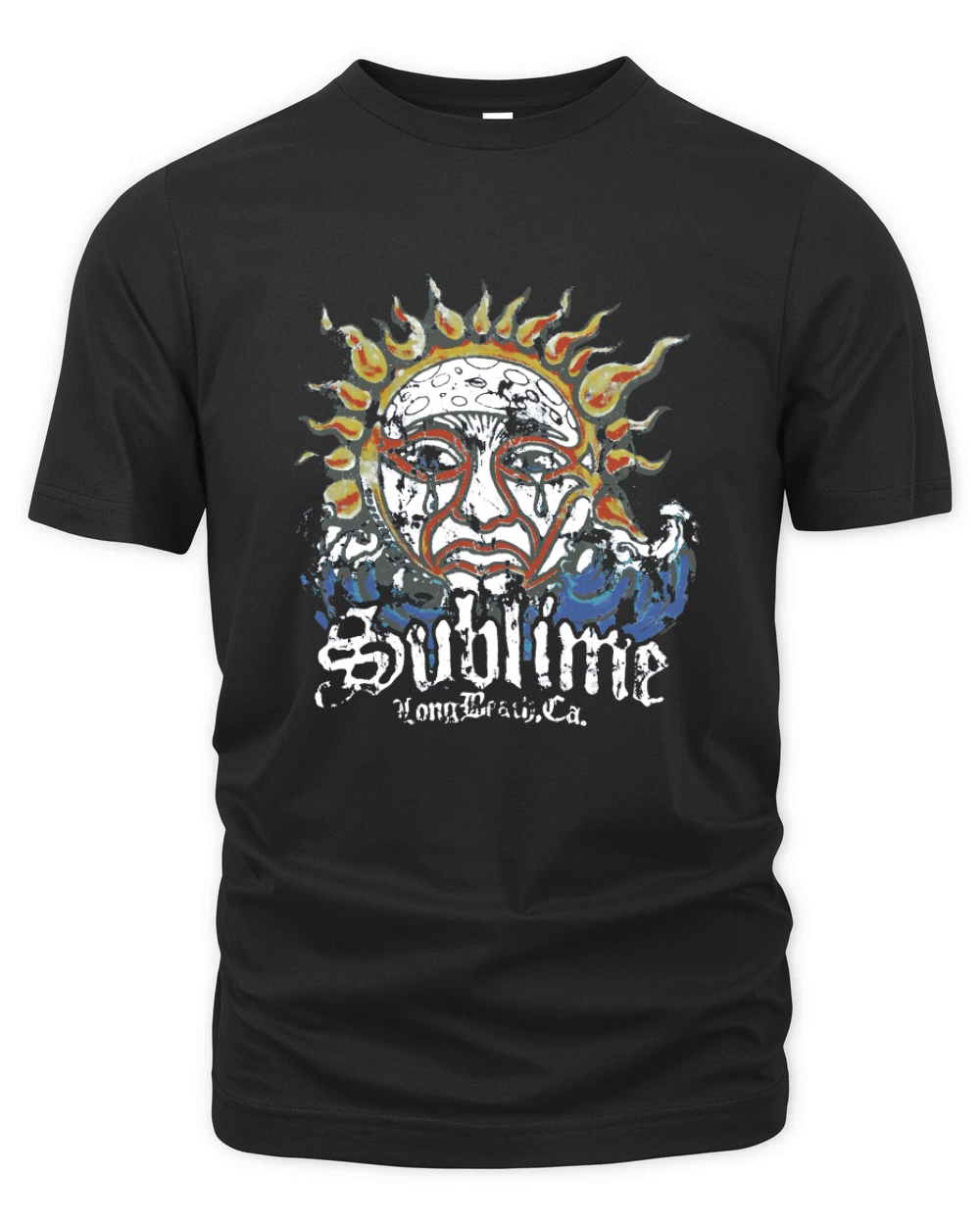 Sublime Blue Sun Logo Watercolor Rock Band Organic Unisex T-shirt
