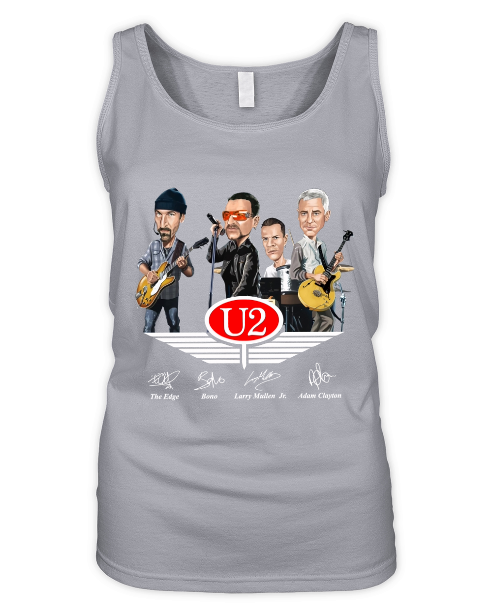 U2 signatures Larry Mullen Jr The Edge Bono Adam Clayton shirt Organic Women's Tank Top