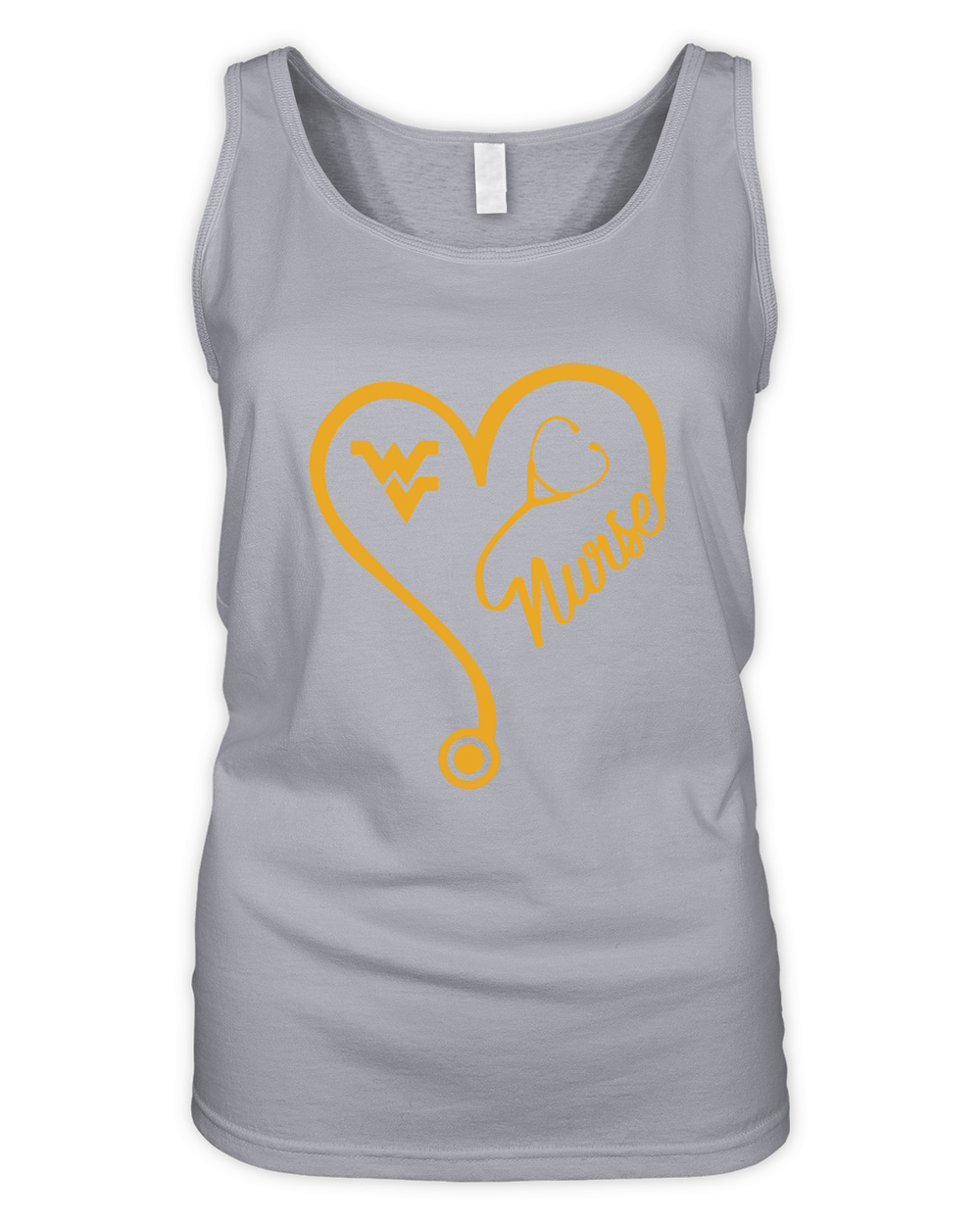 West Virginia Mountaineers   Nurse Heart and Team Organic Women's Tank Top