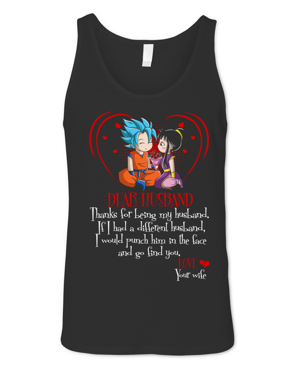goku and chichi husband Unisex Jersey Tank